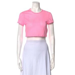 Alexander Wang Pink Mesh Crop Top